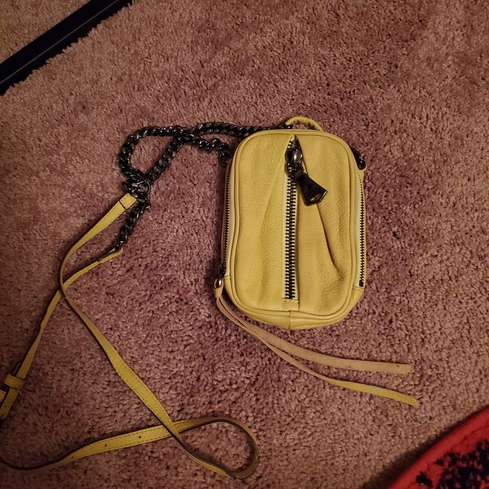 Aimee Kestenberg Chartreuse Leather Crossbody Bag with Tassel Accents